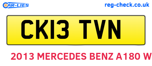 CK13TVN are the vehicle registration plates.