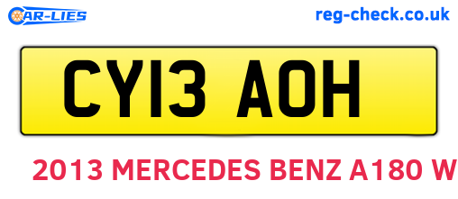 CY13AOH are the vehicle registration plates.