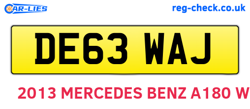 DE63WAJ are the vehicle registration plates.