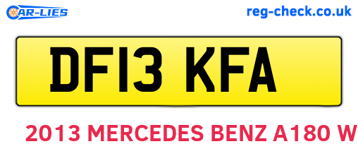 DF13KFA are the vehicle registration plates.