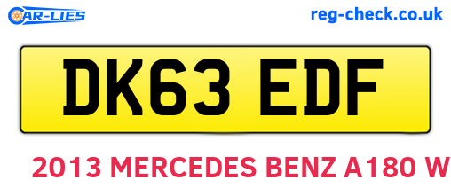 DK63EDF are the vehicle registration plates.