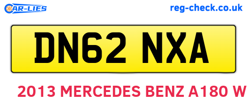 DN62NXA are the vehicle registration plates.