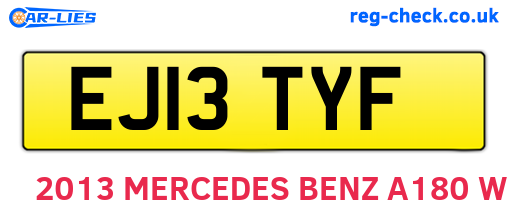 EJ13TYF are the vehicle registration plates.