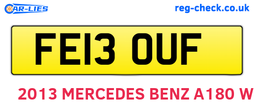FE13OUF are the vehicle registration plates.