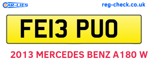 FE13PUO are the vehicle registration plates.