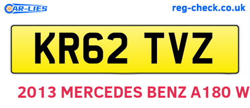 KR62TVZ are the vehicle registration plates.