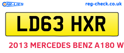 LD63HXR are the vehicle registration plates.