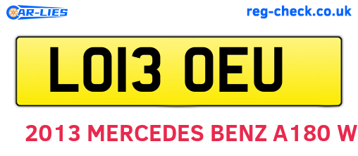 LO13OEU are the vehicle registration plates.