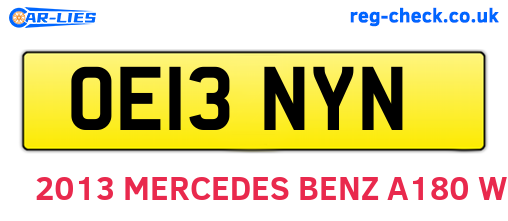 OE13NYN are the vehicle registration plates.