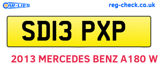 SD13PXP are the vehicle registration plates.