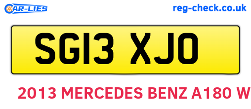 SG13XJO are the vehicle registration plates.