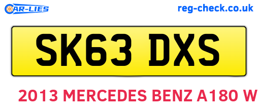SK63DXS are the vehicle registration plates.