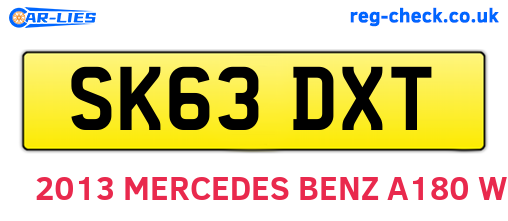 SK63DXT are the vehicle registration plates.