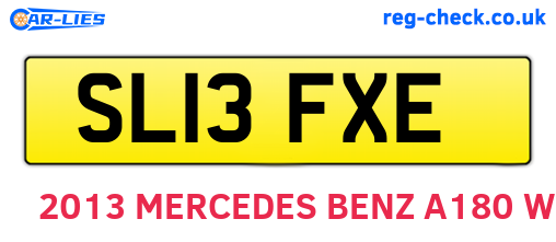 SL13FXE are the vehicle registration plates.