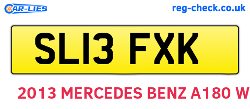 SL13FXK are the vehicle registration plates.