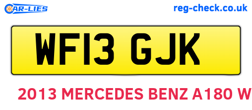 WF13GJK are the vehicle registration plates.