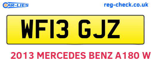 WF13GJZ are the vehicle registration plates.