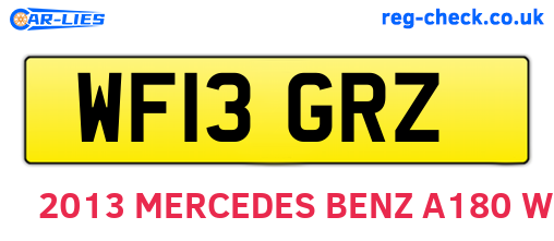WF13GRZ are the vehicle registration plates.