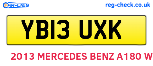 YB13UXK are the vehicle registration plates.