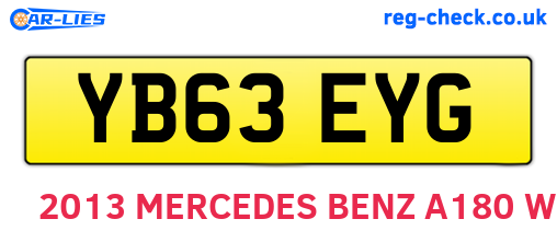 YB63EYG are the vehicle registration plates.