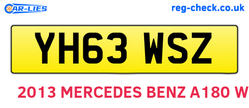 YH63WSZ are the vehicle registration plates.