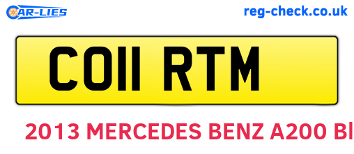 CO11RTM are the vehicle registration plates.