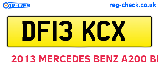 DF13KCX are the vehicle registration plates.