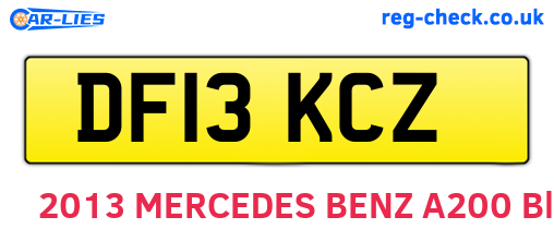 DF13KCZ are the vehicle registration plates.