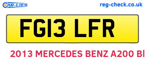 FG13LFR are the vehicle registration plates.