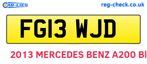 FG13WJD are the vehicle registration plates.