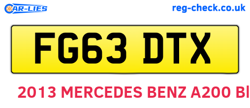FG63DTX are the vehicle registration plates.