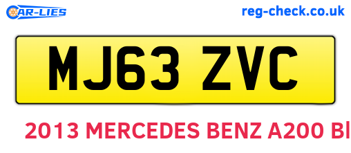 MJ63ZVC are the vehicle registration plates.