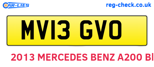 MV13GVO are the vehicle registration plates.