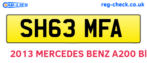 SH63MFA are the vehicle registration plates.