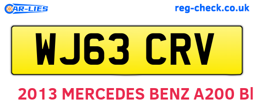 WJ63CRV are the vehicle registration plates.
