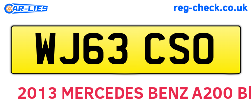 WJ63CSO are the vehicle registration plates.