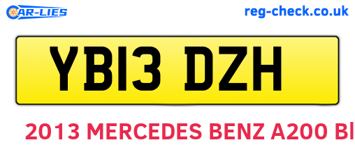 YB13DZH are the vehicle registration plates.