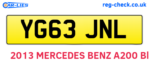 YG63JNL are the vehicle registration plates.