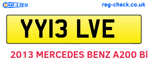 YY13LVE are the vehicle registration plates.