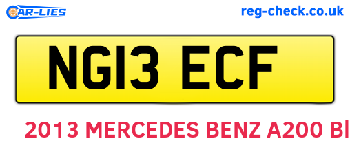 NG13ECF are the vehicle registration plates.