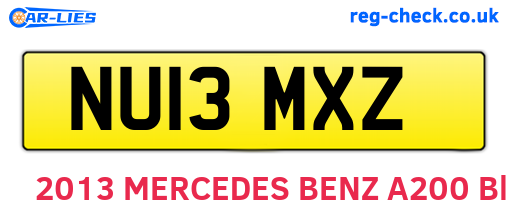 NU13MXZ are the vehicle registration plates.