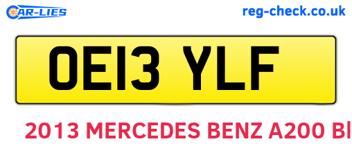 OE13YLF are the vehicle registration plates.