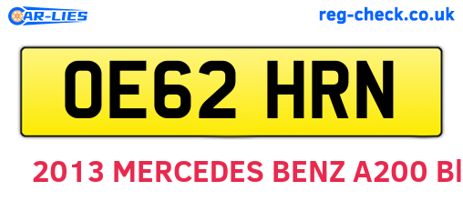 OE62HRN are the vehicle registration plates.