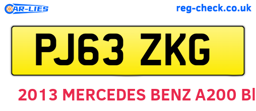 PJ63ZKG are the vehicle registration plates.