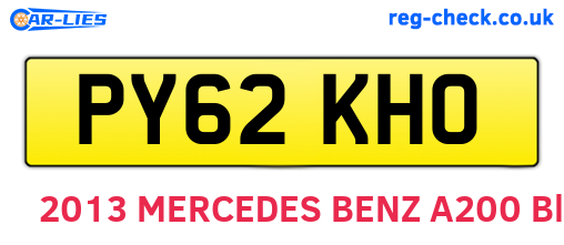 PY62KHO are the vehicle registration plates.