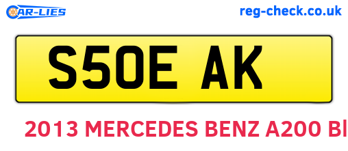 S50EAK are the vehicle registration plates.