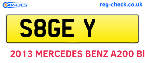 S8GEY are the vehicle registration plates.