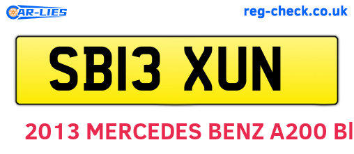 SB13XUN are the vehicle registration plates.