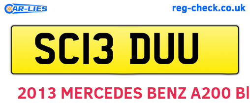 SC13DUU are the vehicle registration plates.