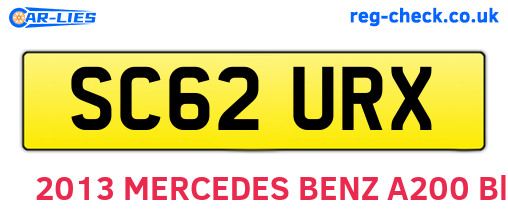 SC62URX are the vehicle registration plates.